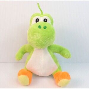 Super Mario Bros World 7.5” Green Yoshi Plush Stuffed Animal Basic Fun